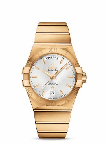 Omega Constellation Co-Axial 38 Day-Date Yellow Gold / Silver 123.50.38.22.02.002 (12350382202002)